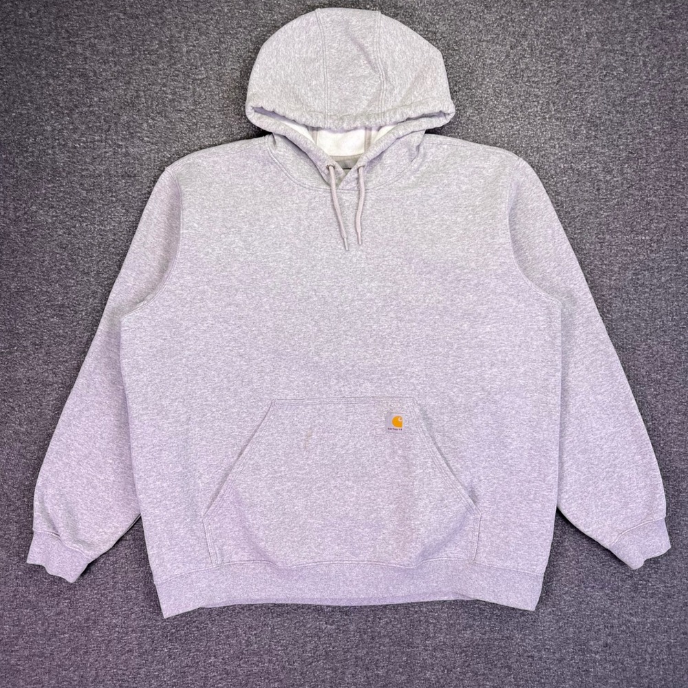 Carhartt K121 HGY Hoodie Mens 2XL Gray Loose Workwear Midweight Pocket Utility